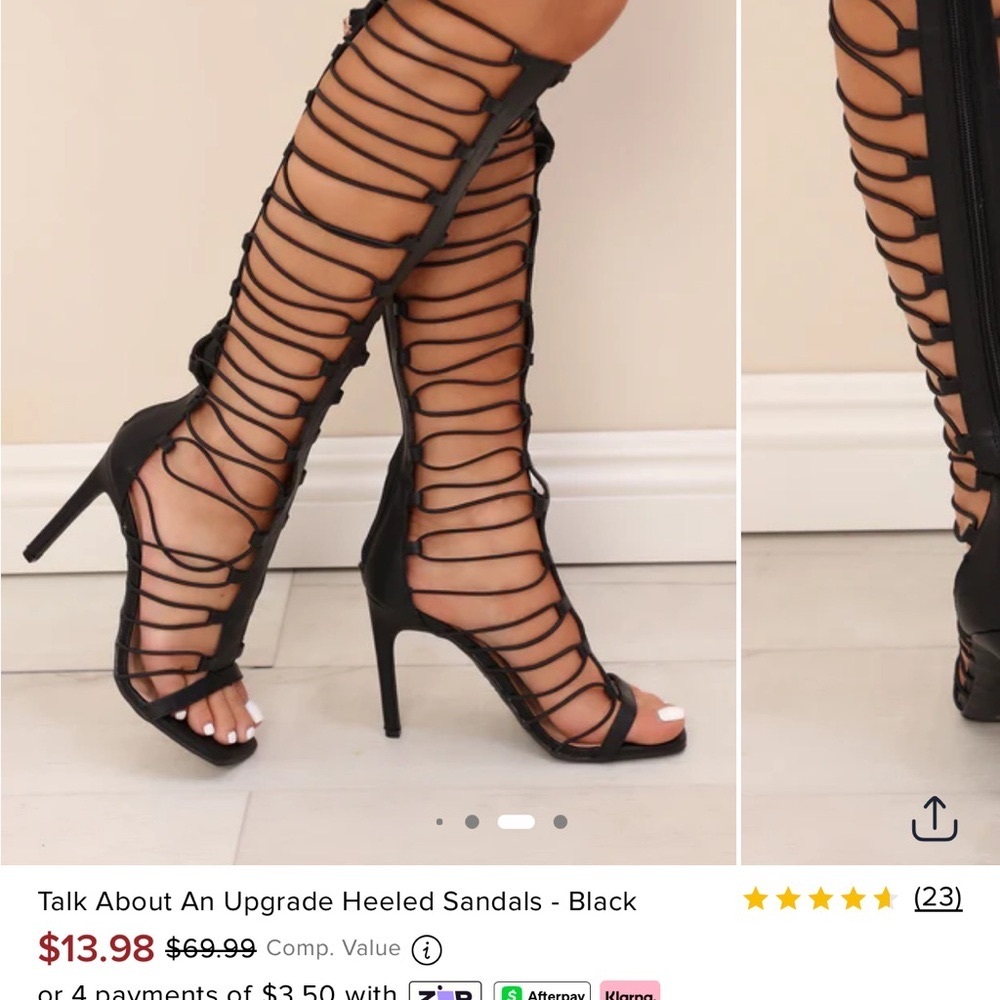 Elegant Black Heeled Sandals